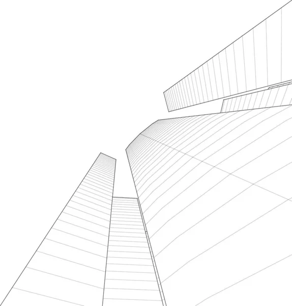 建筑墙纸设计 数字概念背景 — 图库矢量图片