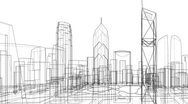 soyut mimari duvar kağıdı tasarımı, dijital konsept arkaplan