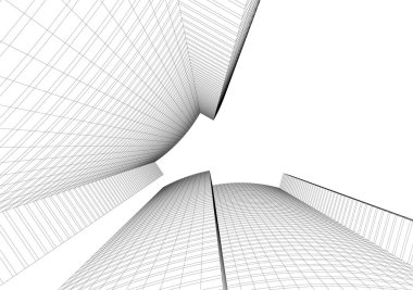 soyut mimari duvar kağıdı tasarımı, dijital konsept arkaplan