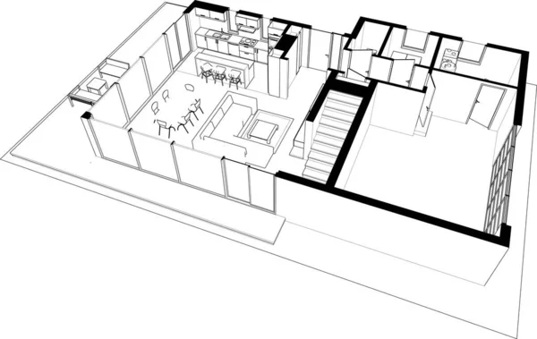 Abstrakt Arkitektoniska Tapeter Digital Bakgrund — Stock vektor