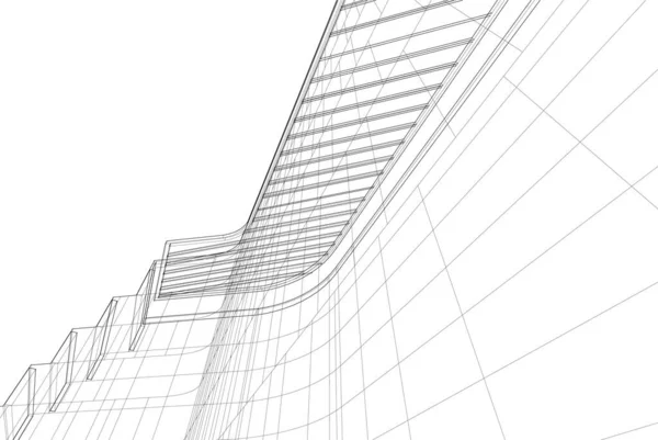 Elvont Építészeti Tapéta Digitális Háttér — Stock Vector