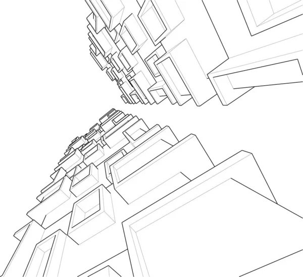 建筑墙纸摘要 数码背景 — 图库矢量图片