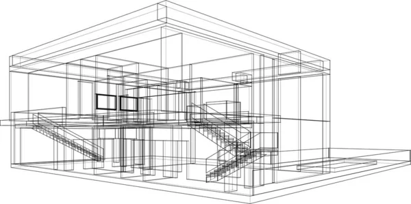 Abstrakte Architektonische Tapete Digitaler Hintergrund — Stockvektor