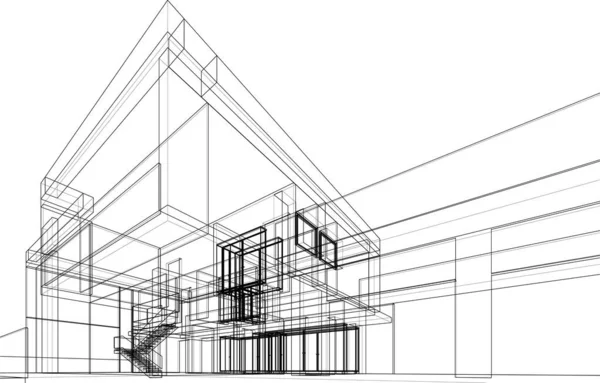 Abstrakte Architektonische Tapete Digitaler Hintergrund — Stockvektor