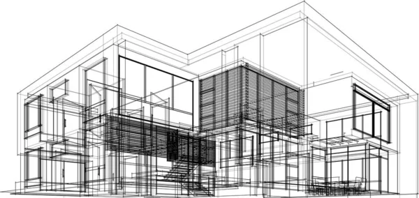 Disegno Astratto Carta Parati Architettonica Sfondo Concetto Digitale — Vettoriale Stock