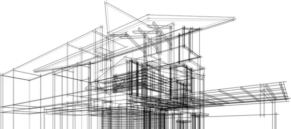 Astratto Sfondo Architettonico Sfondo Digitale — Vettoriale Stock