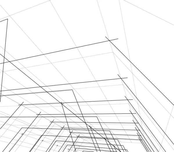 Abstrakte Architektonische Tapete Konzept Digitaler Hintergrund — Stockvektor