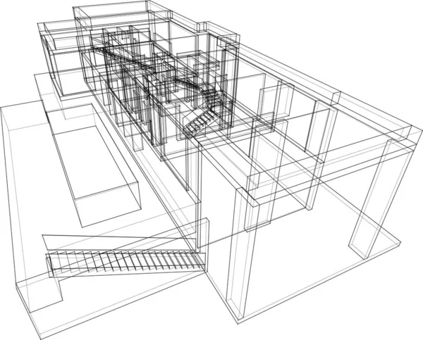 Abstrakte Architektonische Tapete Digitaler Hintergrund — Stockvektor