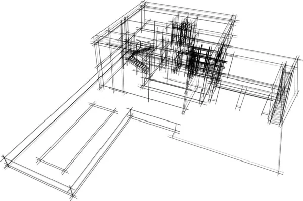 Astratto Sfondo Architettonico Sfondo Digitale — Vettoriale Stock