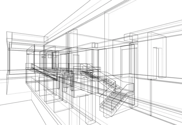 Abstrakte Architektonische Tapete Digitaler Hintergrund — Stockvektor