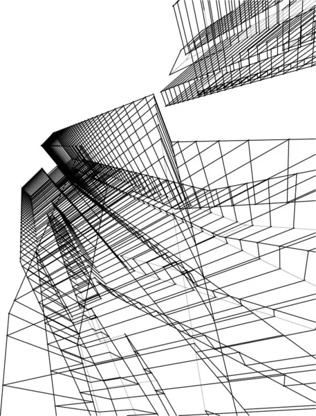 Abstraktní Architektonická Tapeta Digitální Pozadí — Stockový vektor