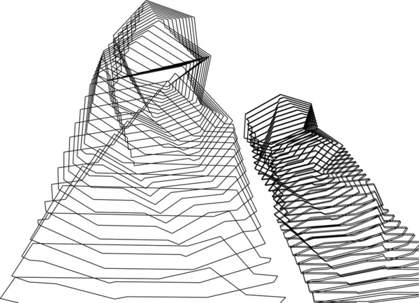 抽象的な建築壁紙やデジタル背景 — ストックベクタ