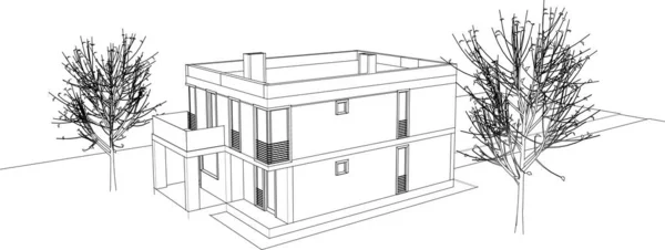 Abstrakte Architektonische Tapete Digitaler Hintergrund — Stockvektor