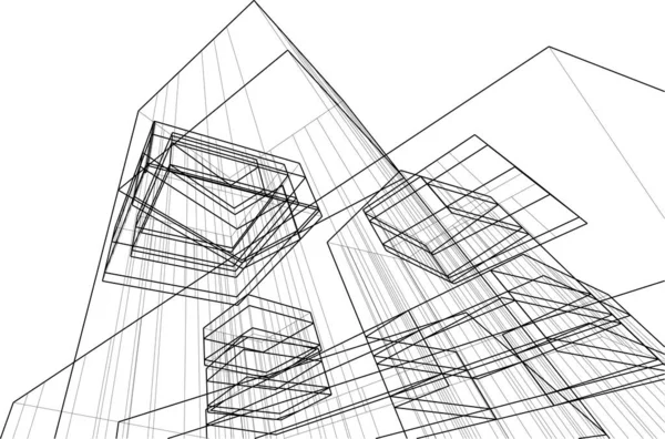 Abstrakte Architektonische Tapete Digitaler Hintergrund — Stockvektor