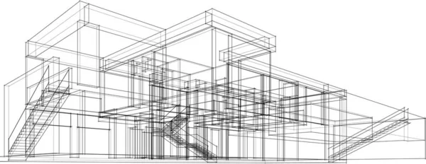 Abstrakte Architektonische Tapete Digitaler Hintergrund — Stockvektor