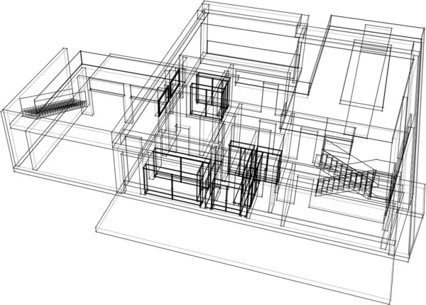 Papier Peint Architectural Abstrait Fond Numérique — Image vectorielle