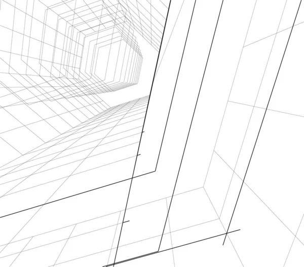 Abstrakt Arkitektonisk Tapet Koncept Digital Bakgrund — Stock vektor