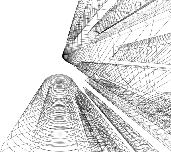 Abstrakte Architektonische Tapete Digitaler Hintergrund — Stockvektor