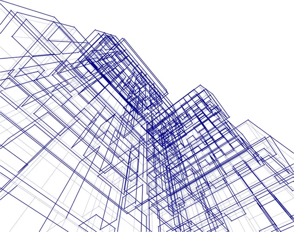 Abstrakt Arkitektoniska Tapeter Digital Bakgrund — Stock vektor