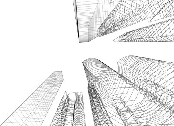 Elvont Építészeti Tapéta Digitális Háttér — Stock Vector