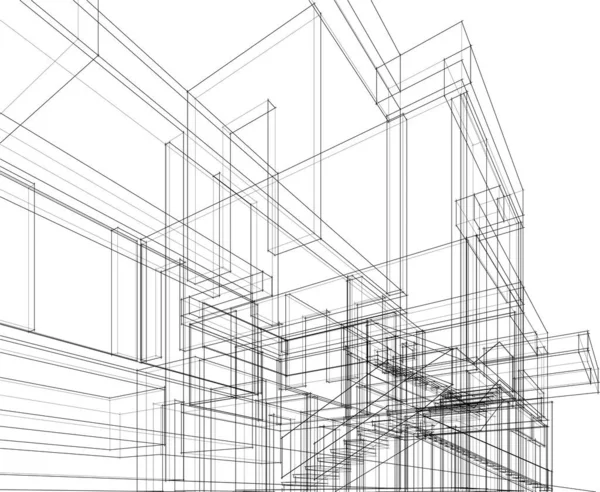 Abstrakte Architektonische Tapete Digitaler Hintergrund — Stockvektor