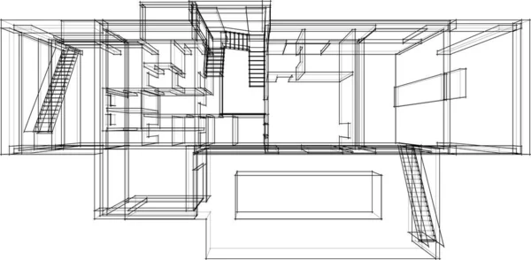 Abstrakte Architektonische Tapete Digitaler Hintergrund — Stockvektor