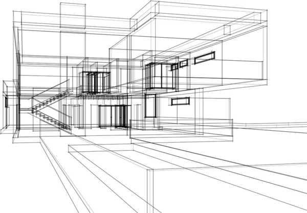 建筑墙纸设计 数字概念背景 — 图库矢量图片