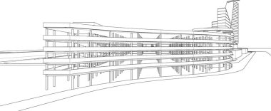 soyut mimari duvar kağıdı tasarımı, dijital konsept arkaplan