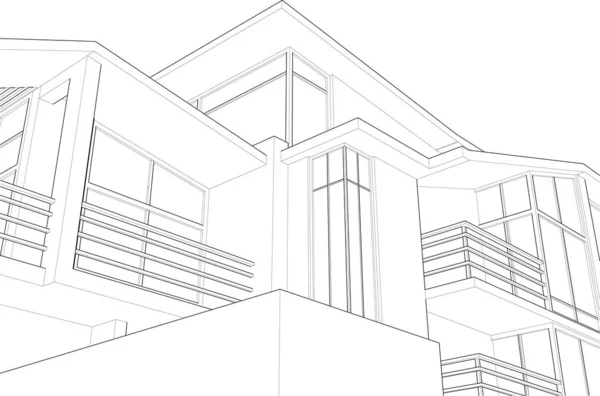 建筑墙纸设计 数字概念背景 — 图库矢量图片