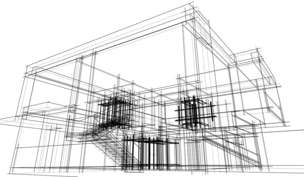 Abstrakte Architektonische Tapete Digitaler Hintergrund — Stockvektor