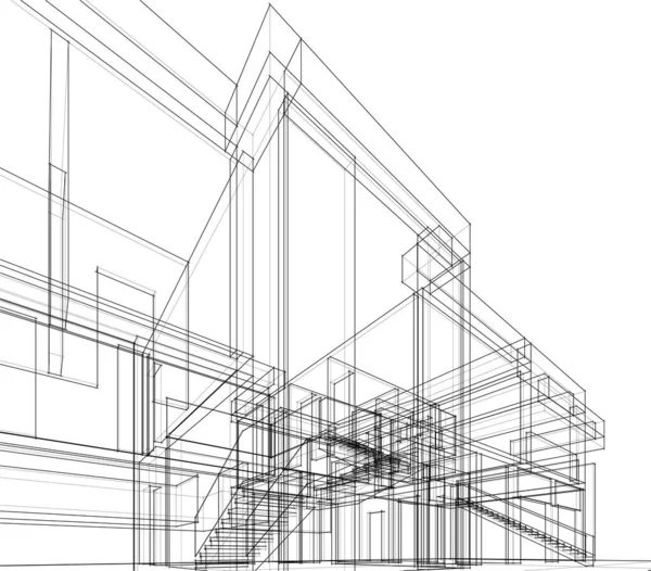 抽象的な建築壁紙やデジタル背景 — ストックベクタ