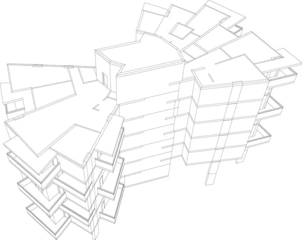 Abstraktní Architektonická Tapeta Digitální Pozadí — Stockový vektor