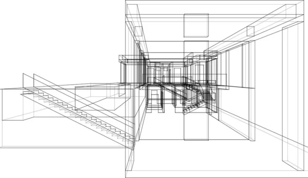 Abstrakte Architektonische Tapete Digitaler Hintergrund — Stockvektor