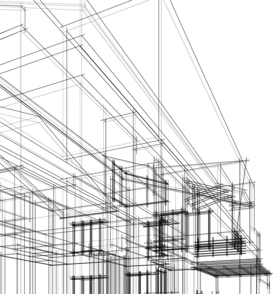 Abstrakte Architektonische Tapete Digitaler Hintergrund — Stockvektor