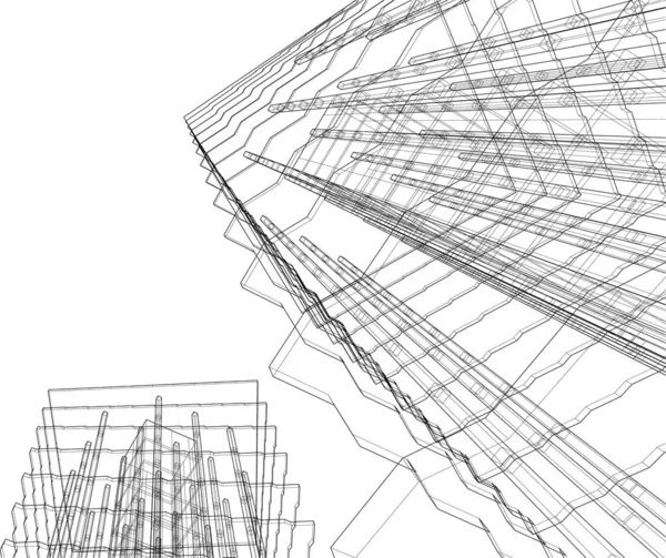 Abstraktní Architektonická Tapeta Digitální Pozadí — Stockový vektor