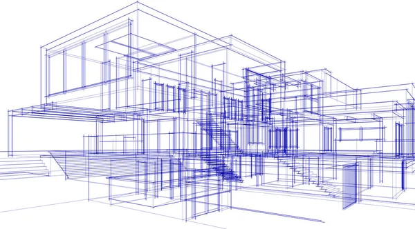 Abstrakt Arkitektoniska Tapeter Digital Bakgrund — Stock vektor