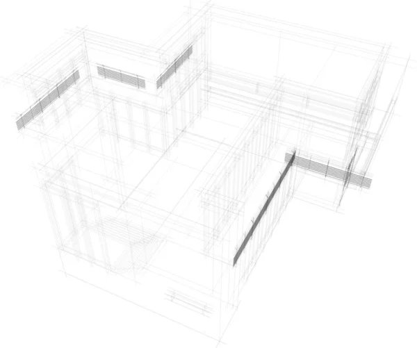 建筑墙纸设计 数字概念背景 — 图库矢量图片