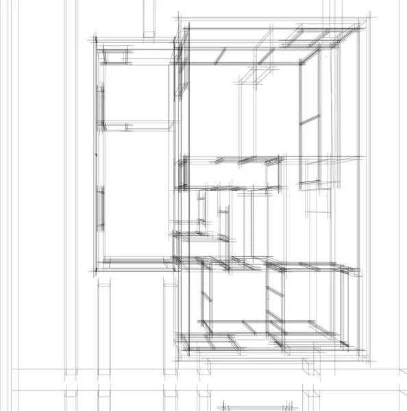 Astratto Sfondo Architettonico Sfondo Digitale — Vettoriale Stock