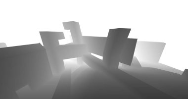 Mimari sanat konseptinde soyut çizgiler, minimum geometrik şekiller. 