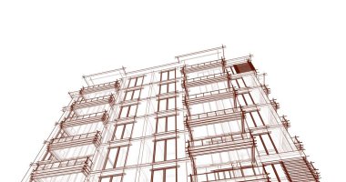 soyut mimari duvar kağıdı tasarımı, dijital konsept arkaplan