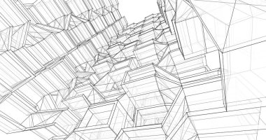 soyut mimari duvar kağıdı tasarımı, dijital konsept arkaplan