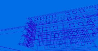 Mimari sanat konseptinde soyut çizgiler, minimum geometrik şekiller. 