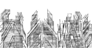 soyut mimari duvar kağıdı tasarımı, dijital konsept arkaplan
