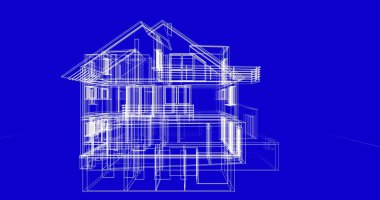 Mimari sanat konseptinde soyut çizgiler, minimum geometrik şekiller. 