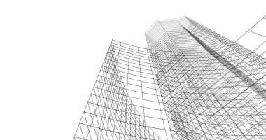 Mimari sanat konseptinde soyut çizgiler, minimum geometrik şekiller. 