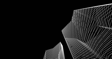 Mimari sanat konseptinde soyut çizgiler, minimum geometrik şekiller. 