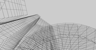 Mimari sanat konseptinde soyut çizgiler, minimum geometrik şekiller. 