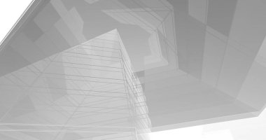 Mimari sanat konseptinde soyut çizgiler, minimum geometrik şekiller. 