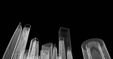 soyut mimari duvar kağıdı tasarımı, dijital konsept arkaplan