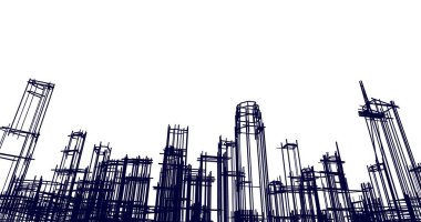 soyut mimari duvar kağıdı tasarımı, dijital konsept arkaplan